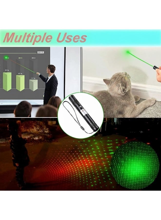 Rechargeable Green Light Pointer, Long Range Beam with Safety Key Lock, USB Charging, Green Dot Light for Presentation, Teaching, Outdoor Use & Cat Toy - Image 3